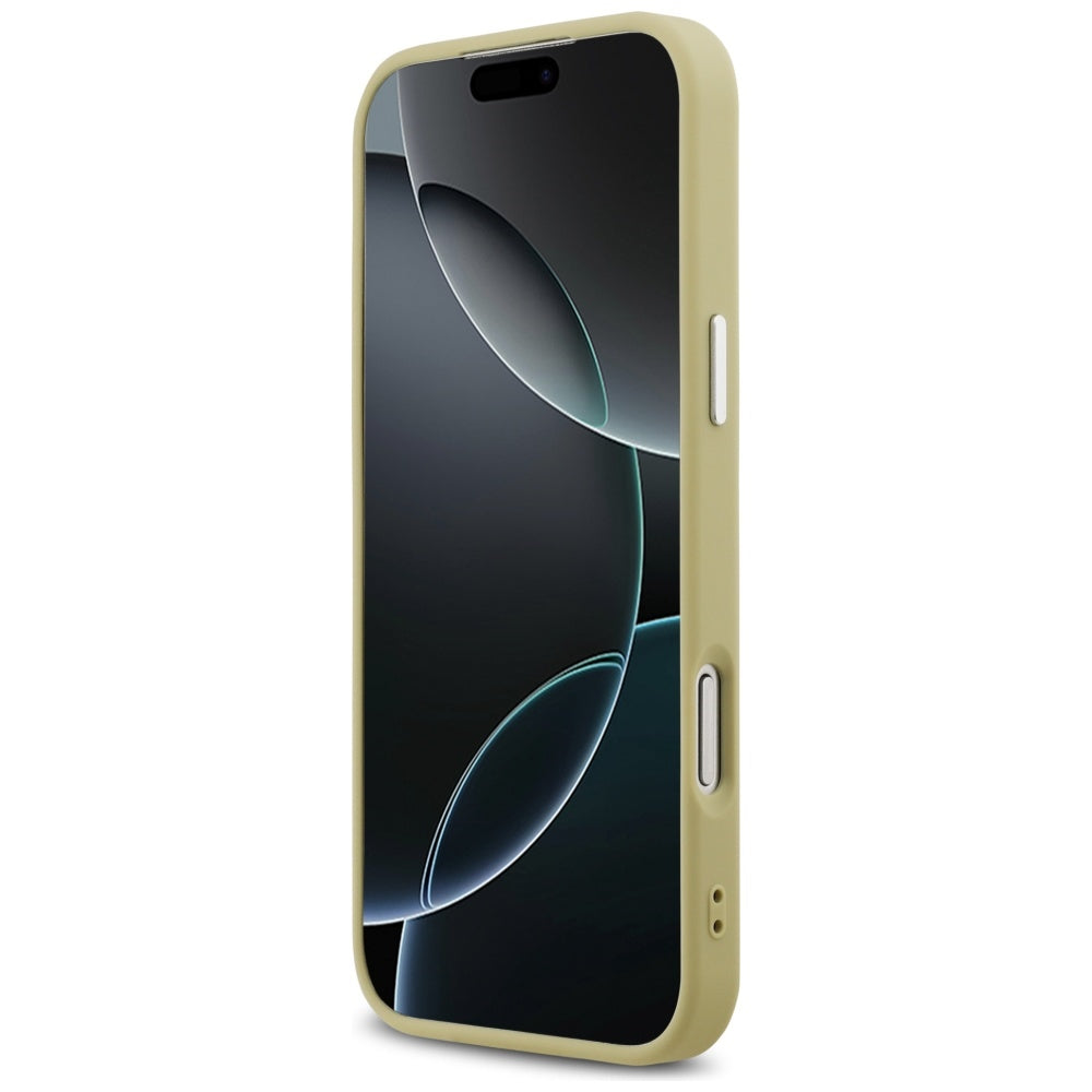 MagSafe Case for Apple iPhone 17 Pro Max, Guess, Glitter Triangle Logo, Gold
