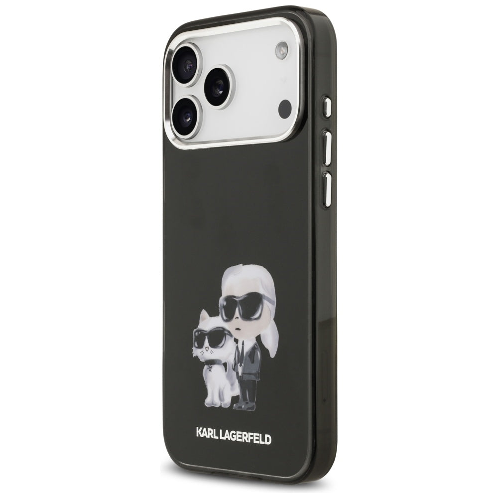 MagSafe Case for Apple iPhone 17 Pro Max, Karl Lagerfeld, IML Aquarelle Karl & Choupette Logo, Black