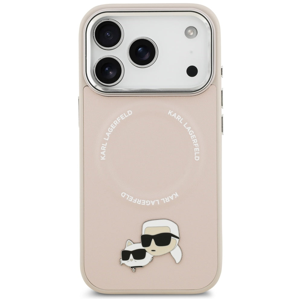 MagSafe Case for Apple iPhone 17 Pro Max, Karl Lagerfeld, Karl & Choupette Pins, Pink