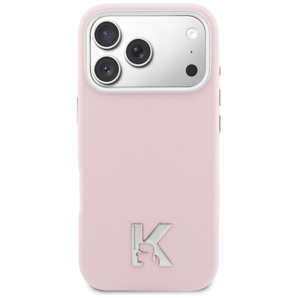 MagSafe Case for Apple iPhone 17 Pro Max, Karl Lagerfeld, Karl Head Logo, Pink
