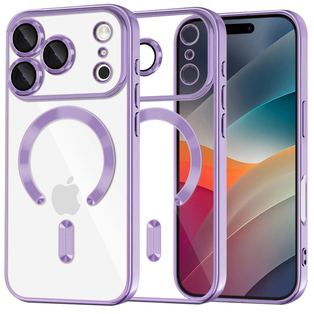 MagSafe Case for Apple iPhone 17 Pro Max, Techsuit, Luxury Crystal, Light Purple