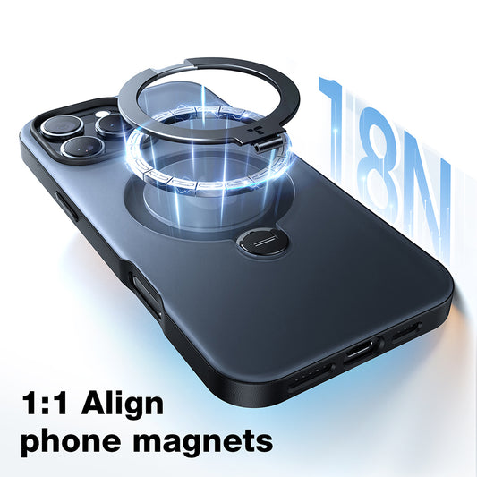 MagSafe Case for Apple iPhone 17 Pro Max, Torras, Ostand Spin, Black