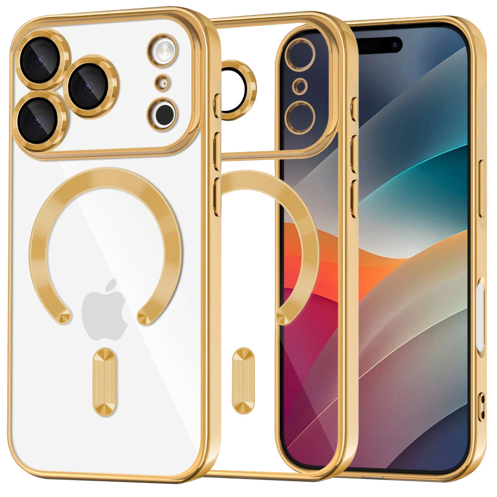 MagSafe Case for Apple iPhone 17 Pro, Techsuit, Luxury Crystal, Gold