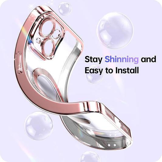 MagSafe Case for Apple iPhone 17 Pro, Techsuit, Luxury Glitter, Pink Gold