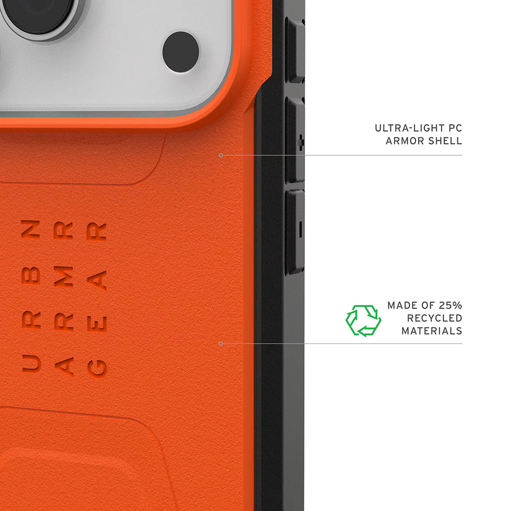 MagSafe Case for Apple iPhone 17 Pro, Urban Armor Gear, Civilian, Orange