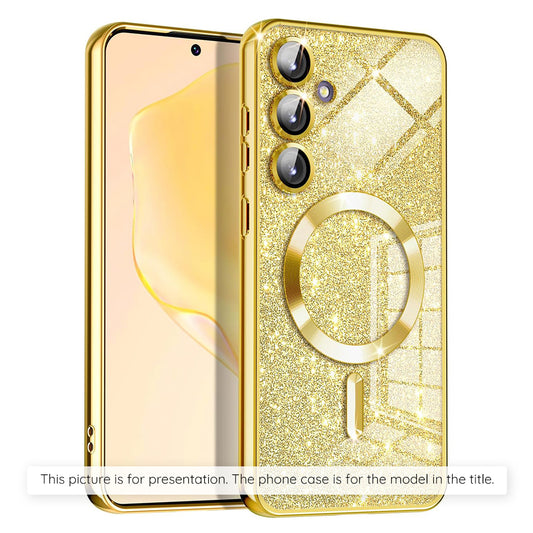 MagSafe Case for Apple iPhone 17, Techsuit, Luxury Glitter, Gold