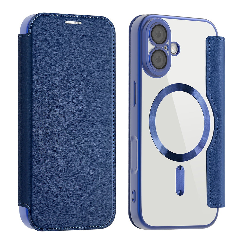 MagSafe Case for Apple iPhone 17, Techsuit, SmartMag Book, Blue