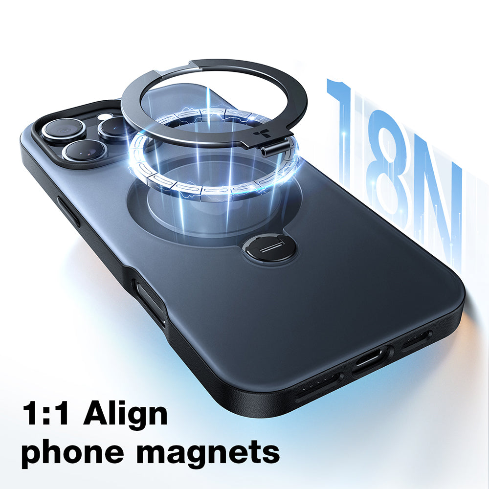 MagSafe Case for Apple iPhone 17, Torras, Ostand Spin, Black