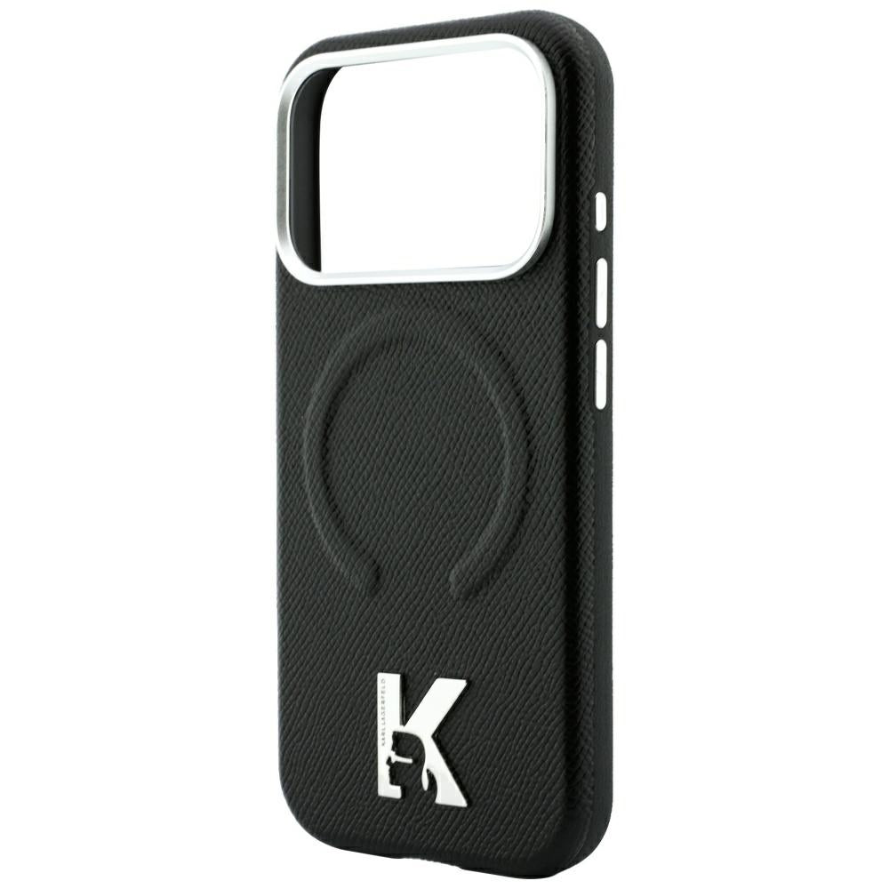 MagSafe Case for Apple iPhone 18 Pro / 17 Pro, Karl Lagerfeld, Grained Embossed Ring, Black