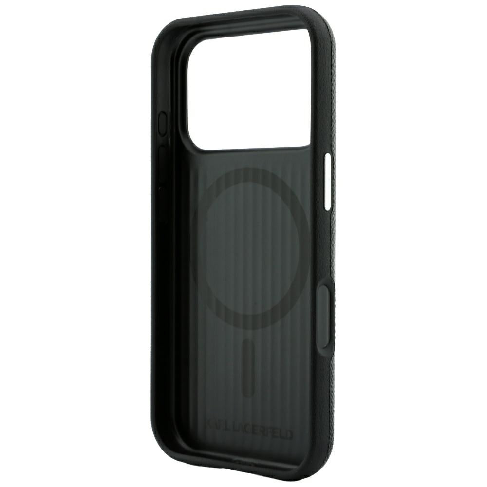 MagSafe Case for Apple iPhone 18 Pro / 17 Pro, Karl Lagerfeld, Grained Embossed Ring, Black