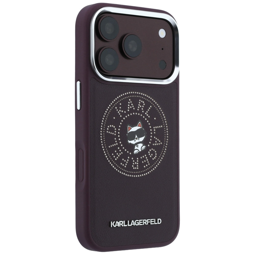 MagSafe Case for Apple iPhone 18 Pro / 17 Pro, Karl Lagerfeld, Point and Choupette Sketch, Burgundy