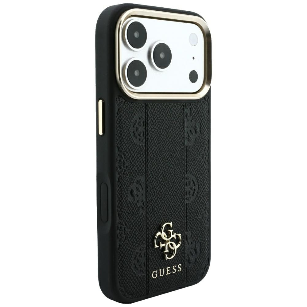 MagSafe Case for Apple iPhone 18 Pro Max / 17 Pro Max, Guess, Stripe Peony 4G, Black
