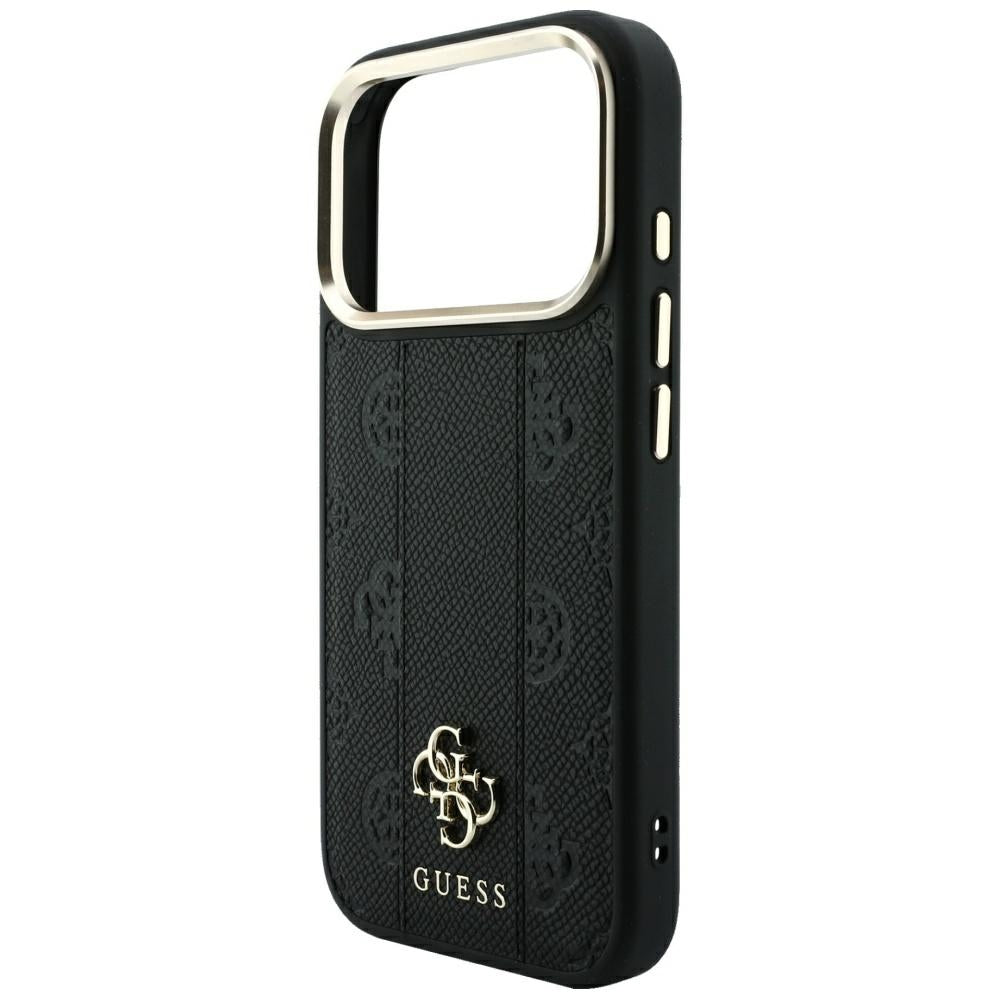 MagSafe Case for Apple iPhone 18 Pro Max / 17 Pro Max, Guess, Stripe Peony 4G, Black