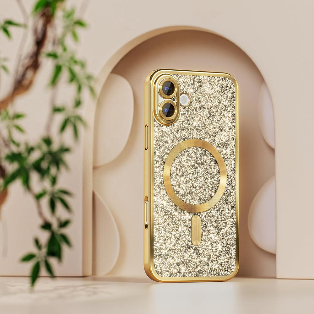 MagSafe Case for Apple iPhone 18 Pro Max / 17 Pro Max, Techsuit, Luxury Glitter, Black