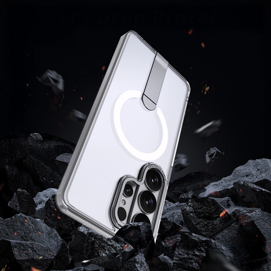 MagSafe Case for Samsung Galaxy S26 Ultra S948, Hybrid Armor, X with Stand, Transparent