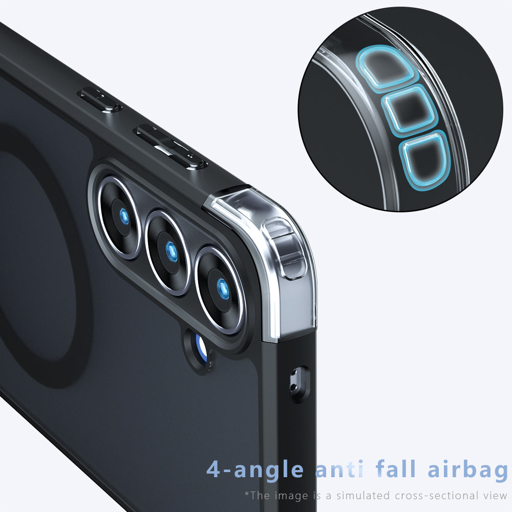 MagSafe Case for Samsung Galaxy A07 4G A075, Techsuit, PureFrost, Satin Black