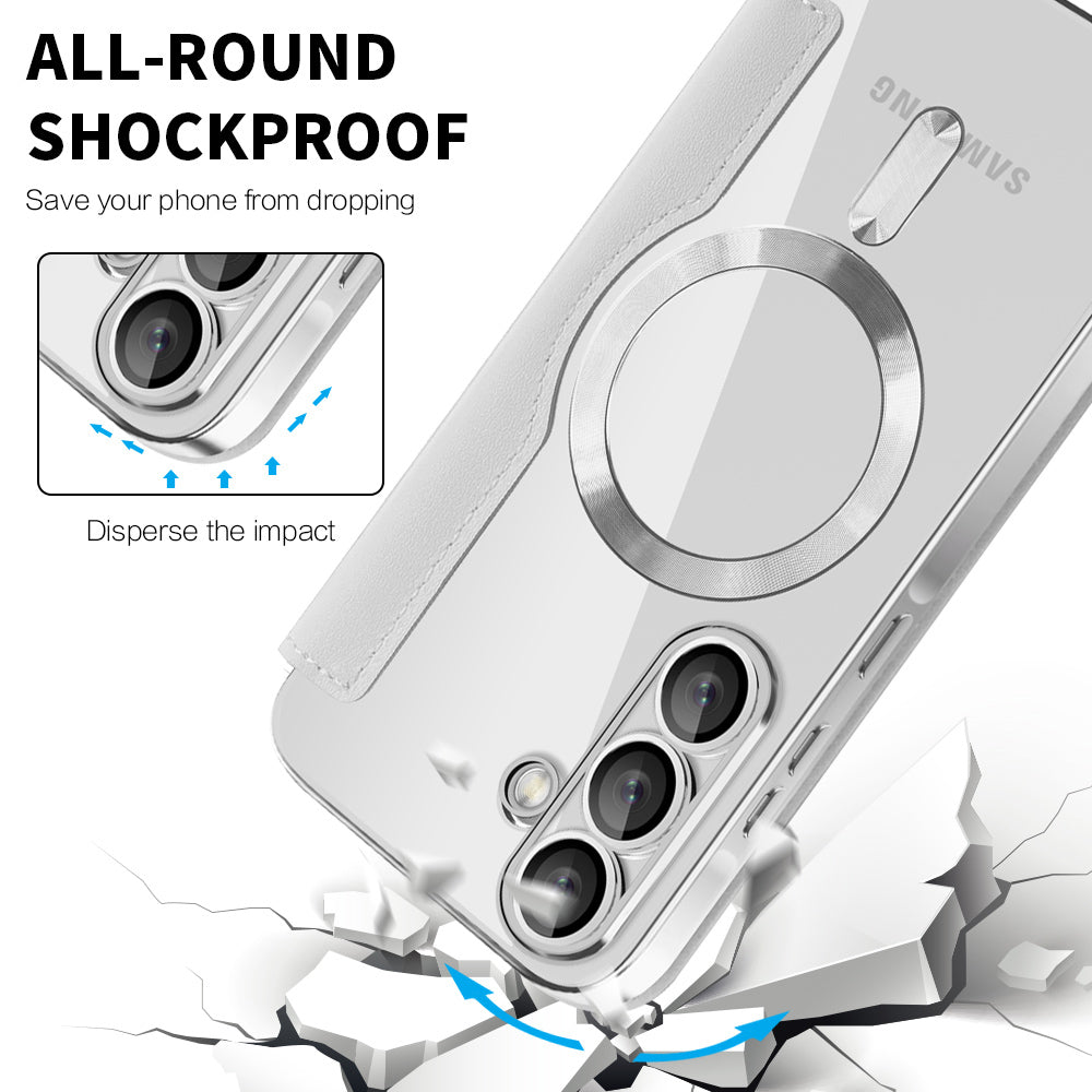 MagSafe Case for Samsung Galaxy A57 5G, Techsuit, SmartMag Book, Gray