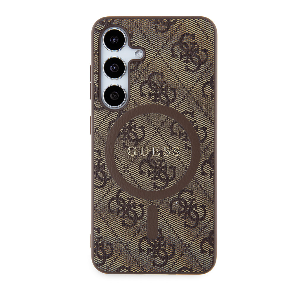 MagSafe Case for Samsung Galaxy S24 S921, Guess, 4G Collection, Brown