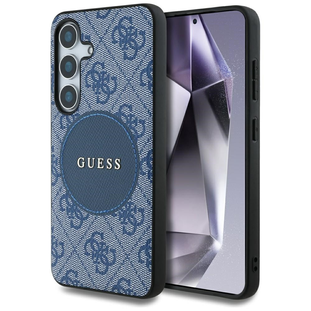 MagSafe Case for Samsung Galaxy S25+ S936, Guess, 4G Circle Classic Logo, Blue