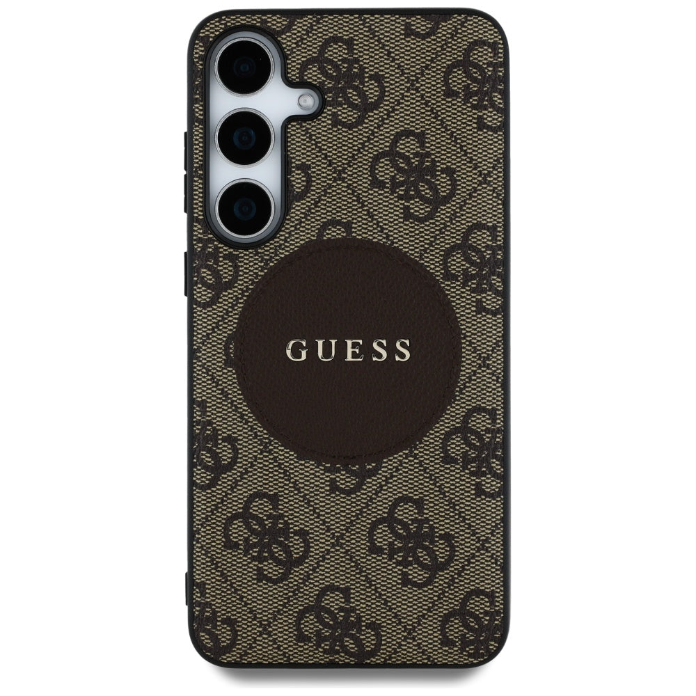 MagSafe Case for Samsung Galaxy S25+ S936, Guess, 4G Circle Classic Logo, Brown