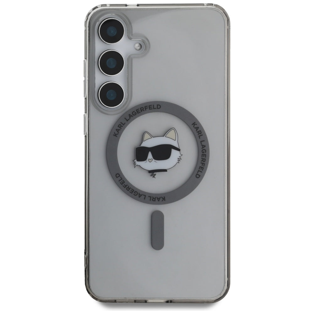 MagSafe Case for Samsung Galaxy S25+ S936, Karl Lagerfeld, IML Choupette's Head, Black