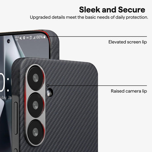 MagSafe Case for Samsung Galaxy S25 S931, Techsuit, Aramid Fiber, Black