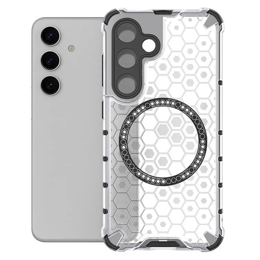 MagSafe Case for Samsung Galaxy S25 S931, Techsuit, HoneyComb Shield, White