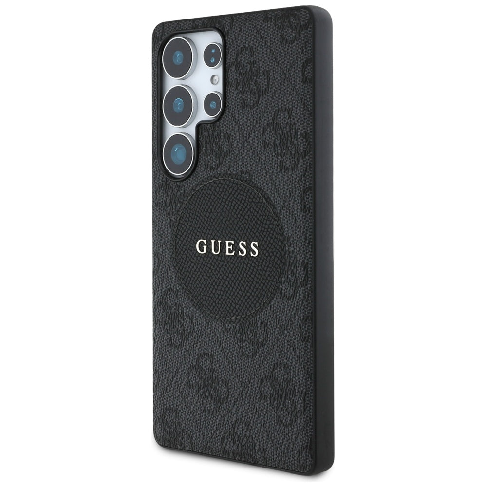 MagSafe Case for Samsung Galaxy S25 Ultra S938, Guess, 4G Circle Classic Logo, Black