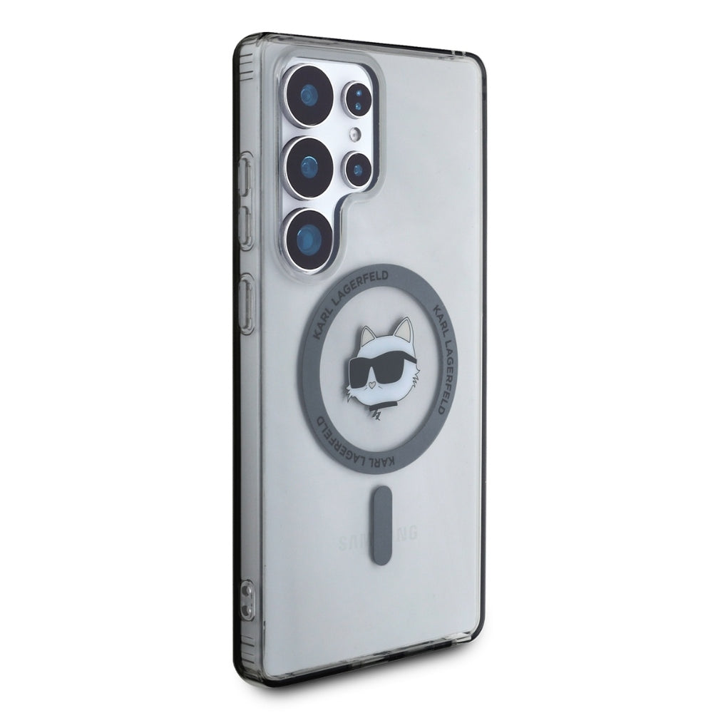 MagSafe Case for Samsung Galaxy S25 Ultra S938, Karl Lagerfeld, IML Choupette's Head, Black