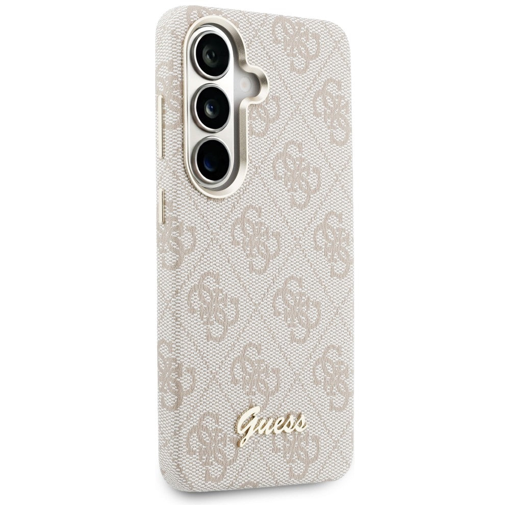 MagSafe Case for Samsung Galaxy S26 S942, Guess, 4G Script Logo, Pink