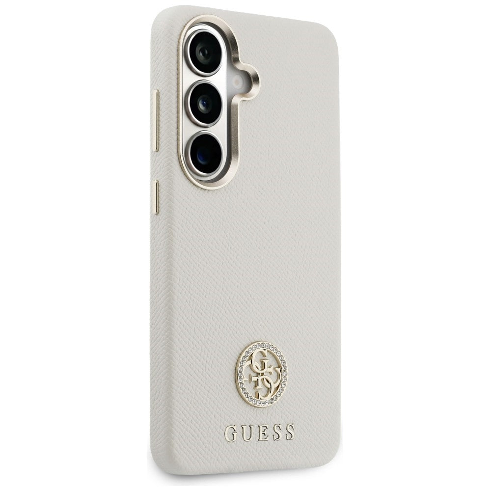 MagSafe Case for Samsung Galaxy S26 S942, Guess, Rhinestone Round Logo, Beige