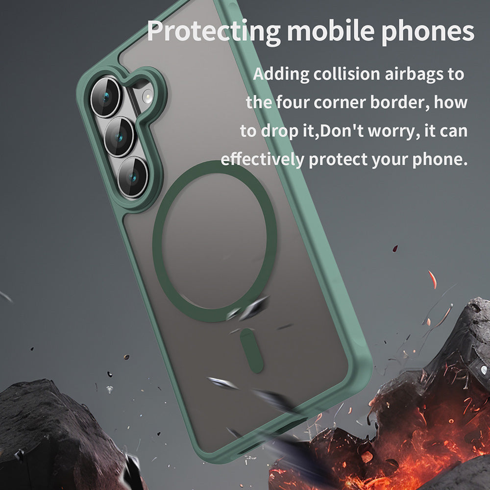 MagSafe Case for Samsung Galaxy S26 S942, Techsuit, HaloFrost II, Green