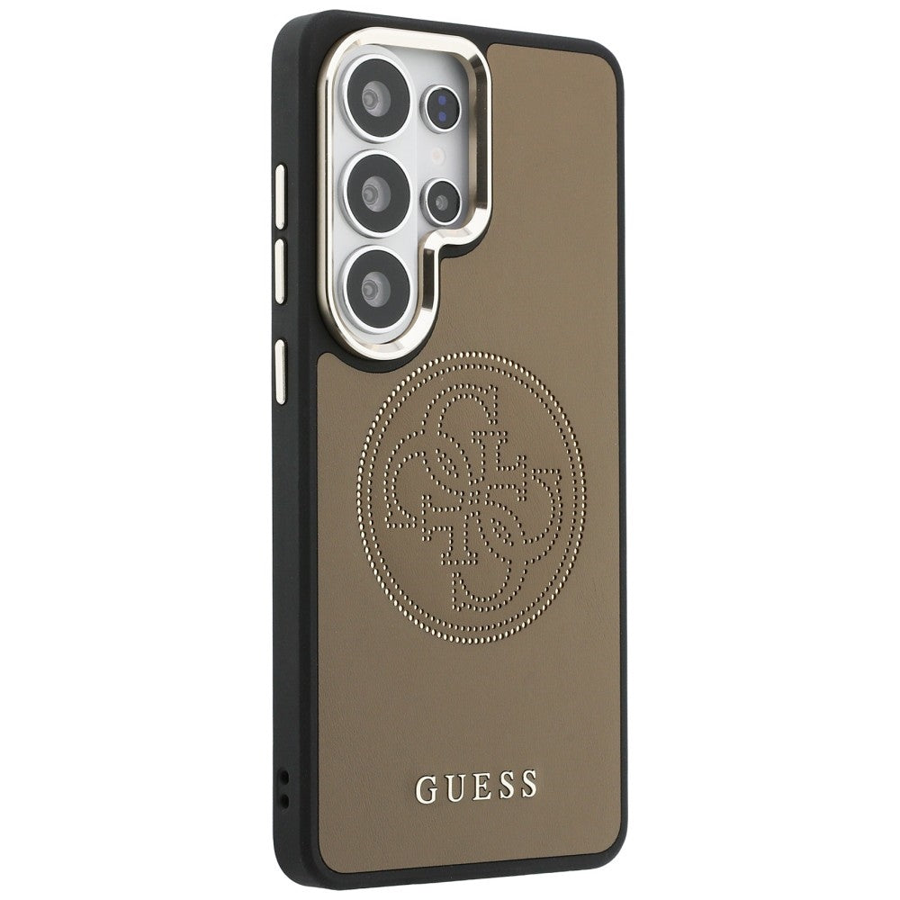 MagSafe Case for Samsung Galaxy S26 Ultra S948, Guess, Perforated Logo, Brown