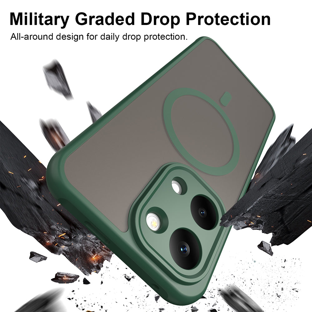 MagSafe Case for Xiaomi Poco X8 Pro Max, Techsuit, HaloFrost II, Green