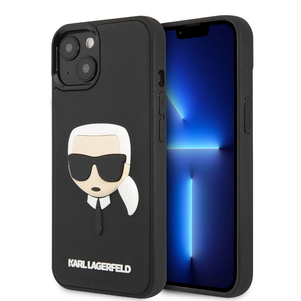 Case for Apple iPhone 14 Plus, Karl Lagerfeld, 3D Rubber Karl's Head, Black