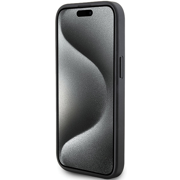 Case for Apple iPhone 15 Plus, Karl Lagerfeld, Diagonal Quilted K Pattern, Black