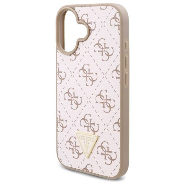 Case for Apple iPhone 16, Guess, 4G Triangle Logo, White