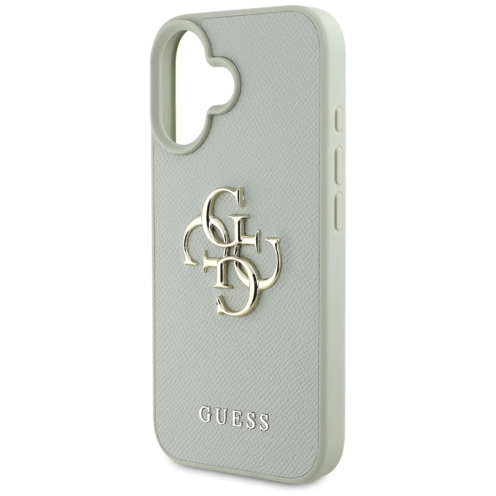 Case for Apple iPhone 16, Guess, Grained Big 4G Logo Small Classic Logo, Green