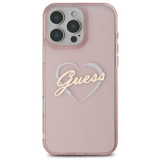 Case for Apple iPhone 16 Pro, Guess, IML Heart, Pink