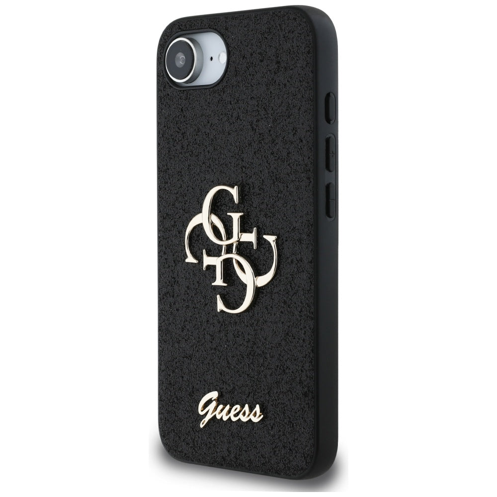 Case for Apple iPhone 17e / 16e, Guess, Fixed Glitter Big 4G, Black
