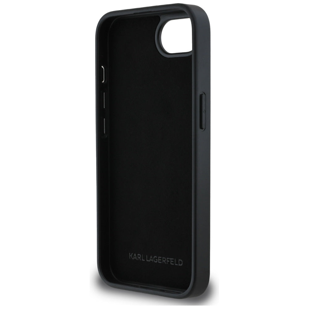 Case for Apple iPhone 17e / 16e, Karl Lagerfeld, Glitter Fixed Karl & Choupette's Heads, Silver