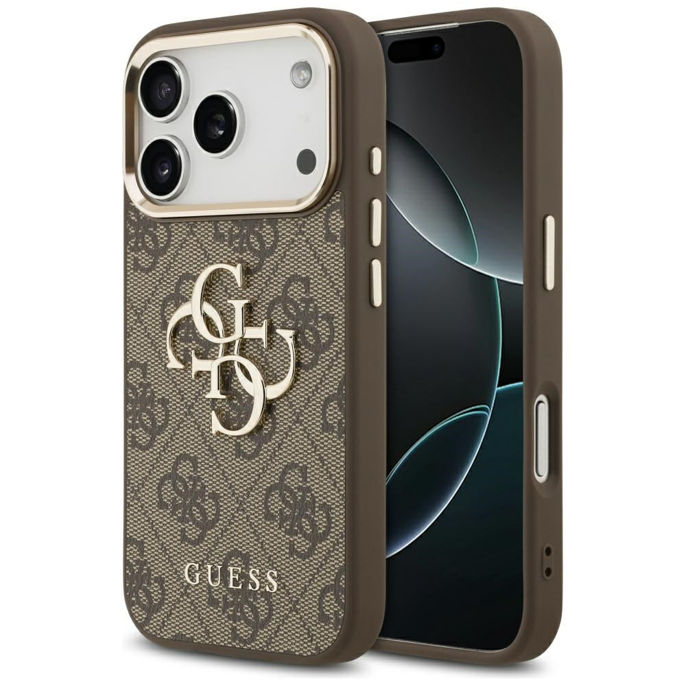 Case for Apple iPhone 17 Pro, Guess, Big 4G Logo Classic, Golden Brown