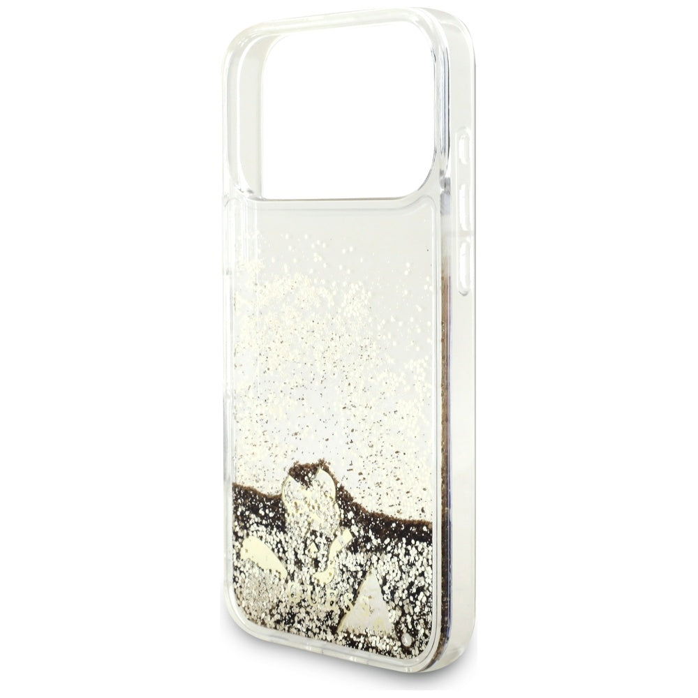 Case for Apple iPhone 17 Pro Max, Guess, Liquid Glitter Charms, Gold
