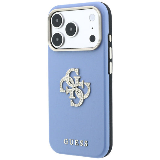 Case for Apple iPhone 18 Pro Max / 17 Pro Max, Guess, Smooth Big Strass Logo, Blue