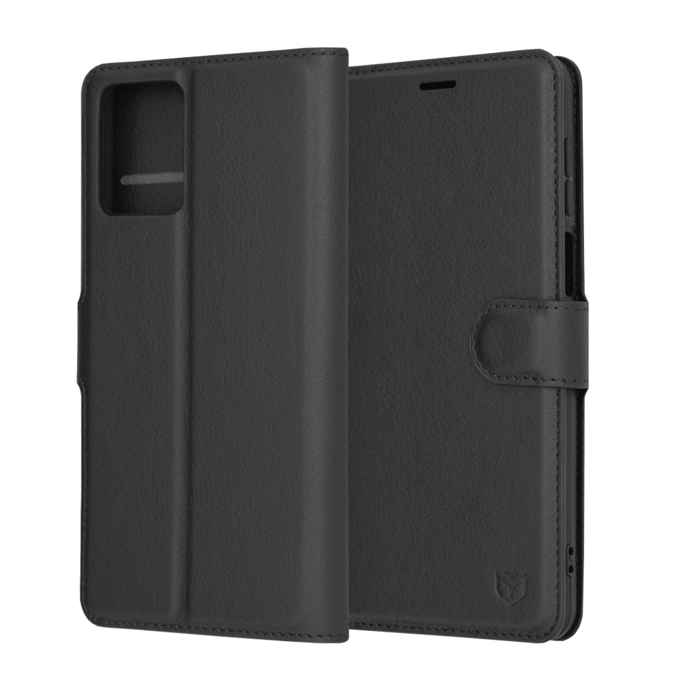 Case for Motorola Moto G54, Techsuit, Leather Folio, Black