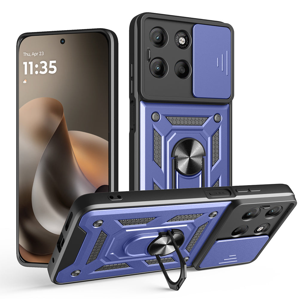 Case for Motorola Moto G77 / G67, Techsuit, CamShield, Blue