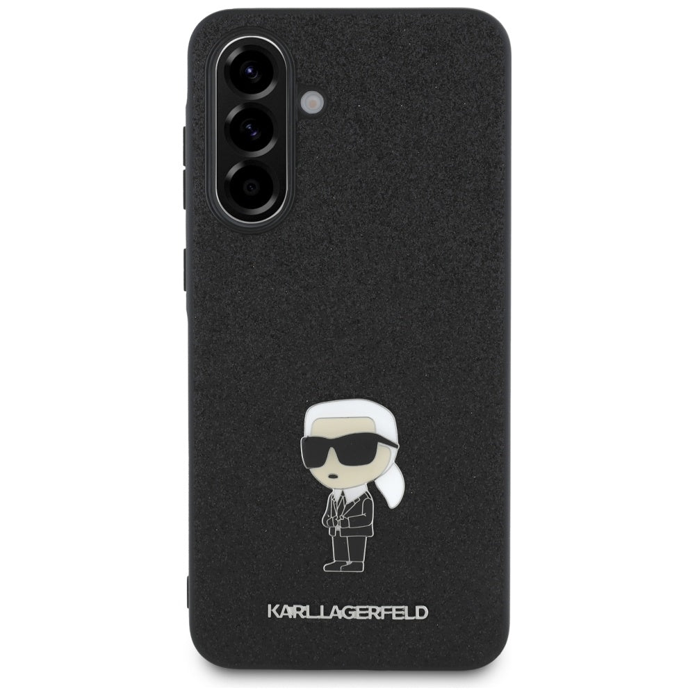 Case for Samsung Galaxy A36 A366, Karl Lagerfeld, Glitter Fixed Ikonik Karl, Black