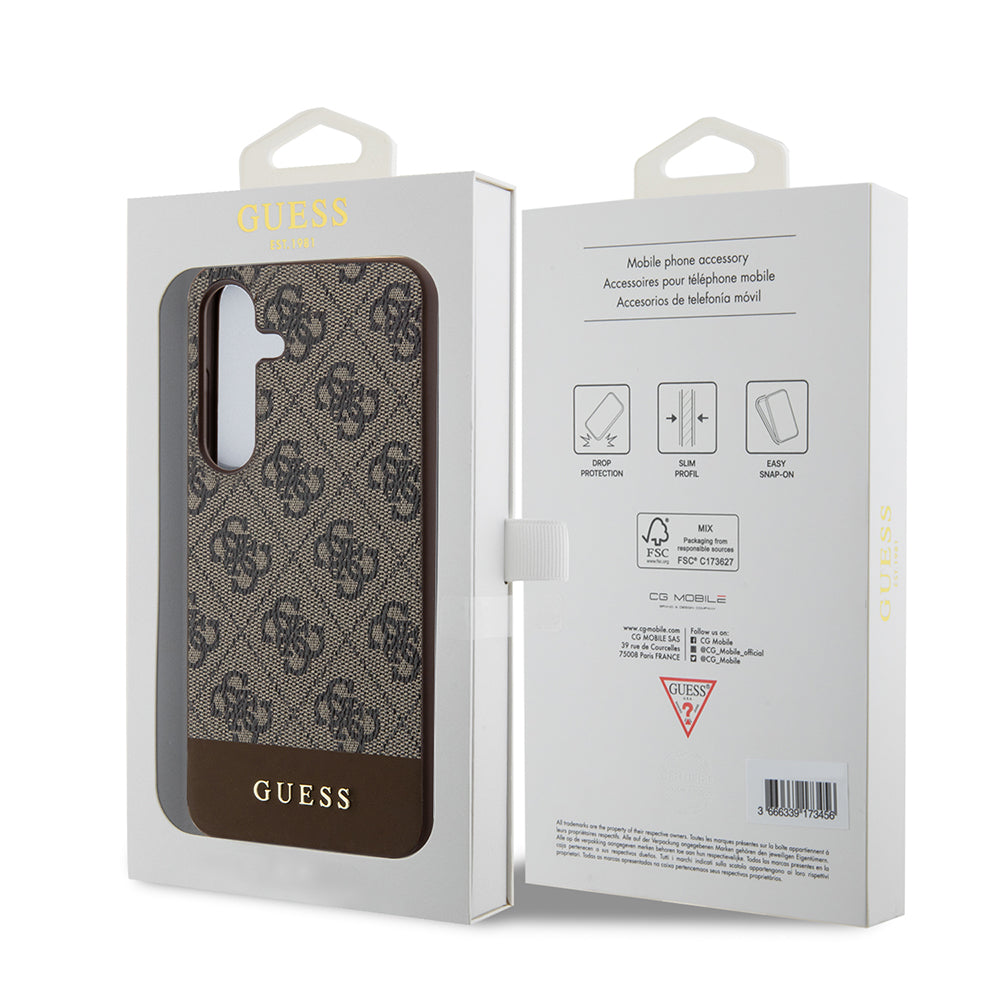 Case for Samsung Galaxy S24+ S926, Guess, 4G Stripe, Brown