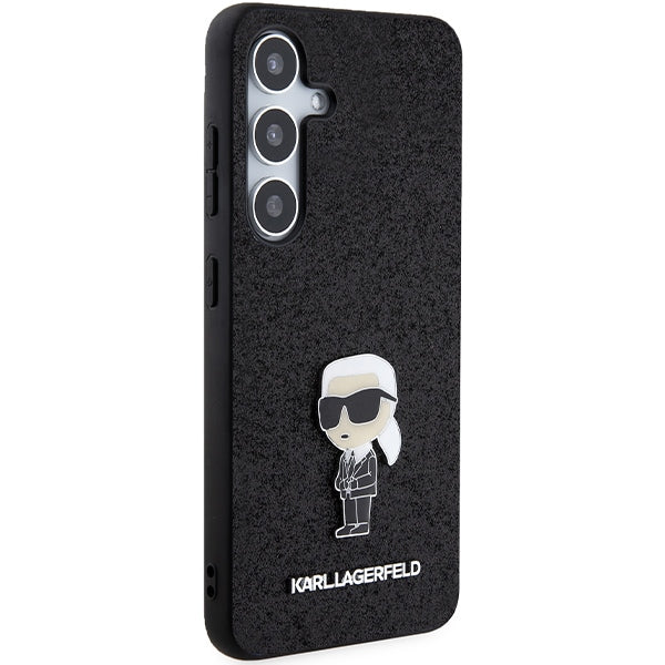 Case for Samsung Galaxy S24+ S926, Karl Lagerfeld, Glitter Ikonik Karl Logo, Black