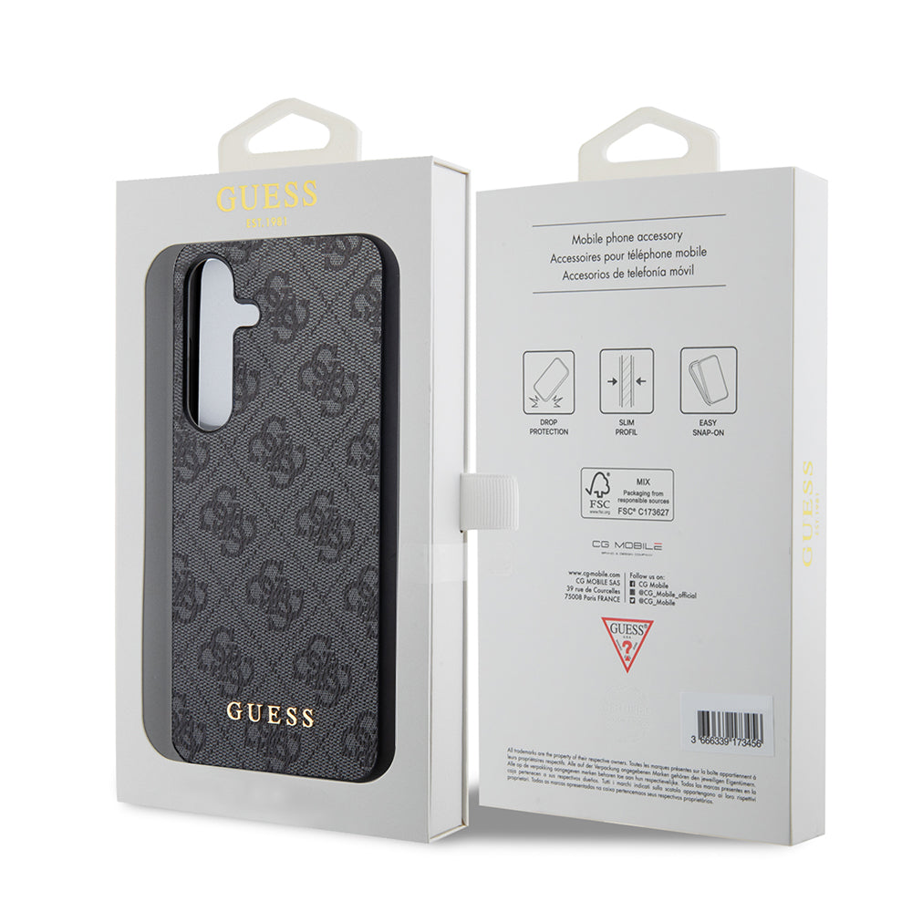 Case for Samsung Galaxy S24 S921, Guess, 4G Metal Gold Logo, Black